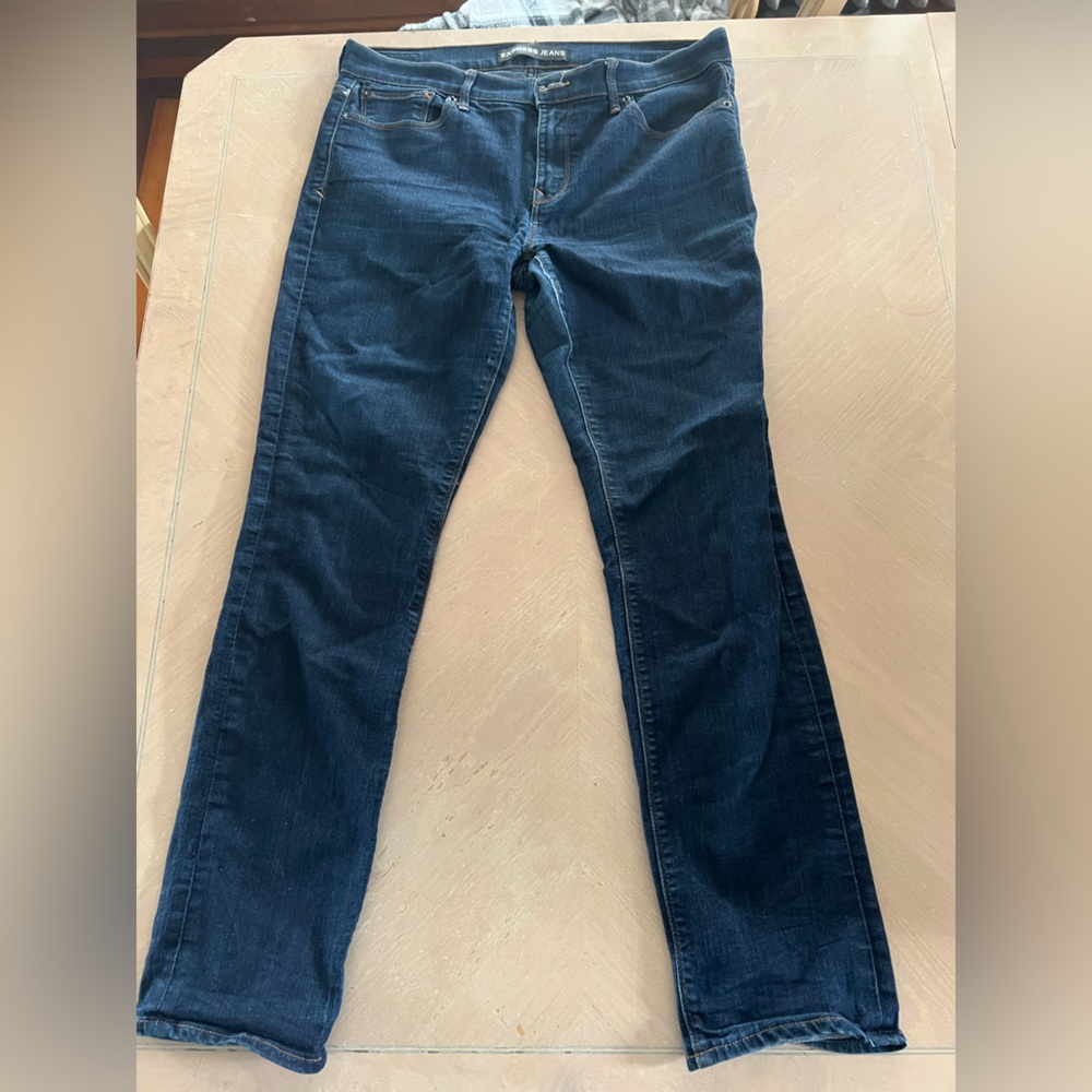 Express Skinny Jeans in Dark Blue Denim